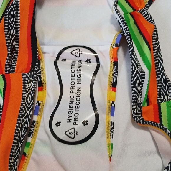 Push Up Twist Bandeau Bikini Set bright colorful beach cruise Sz XXL NWOT - Picture 9 of 9